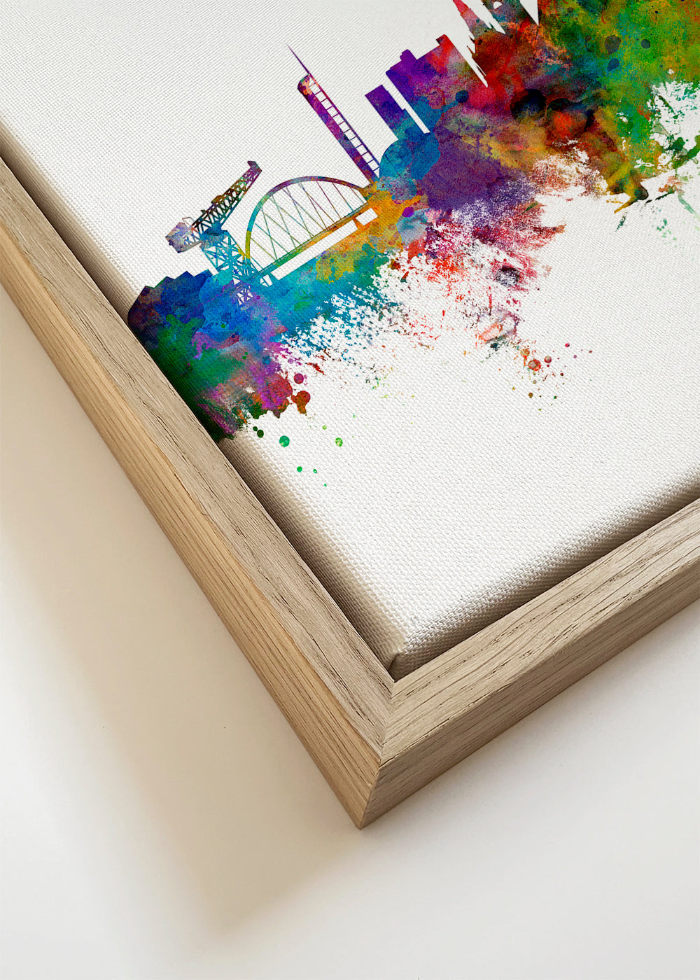Plakat miasta Glasgow skyline akwarela