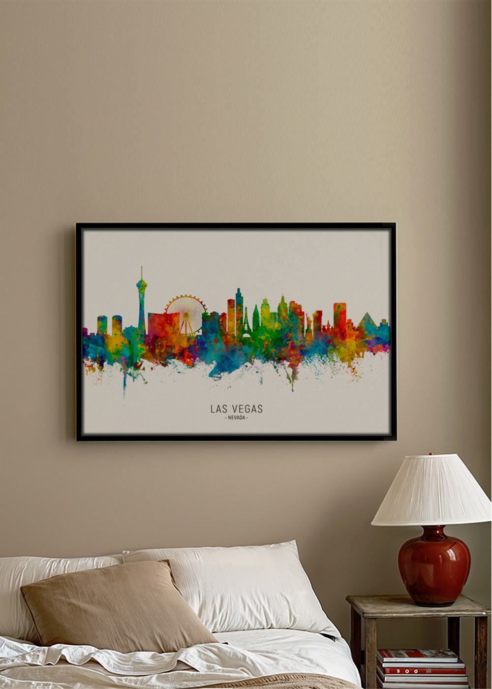 Plakat skyline Las Vegas w akwareli