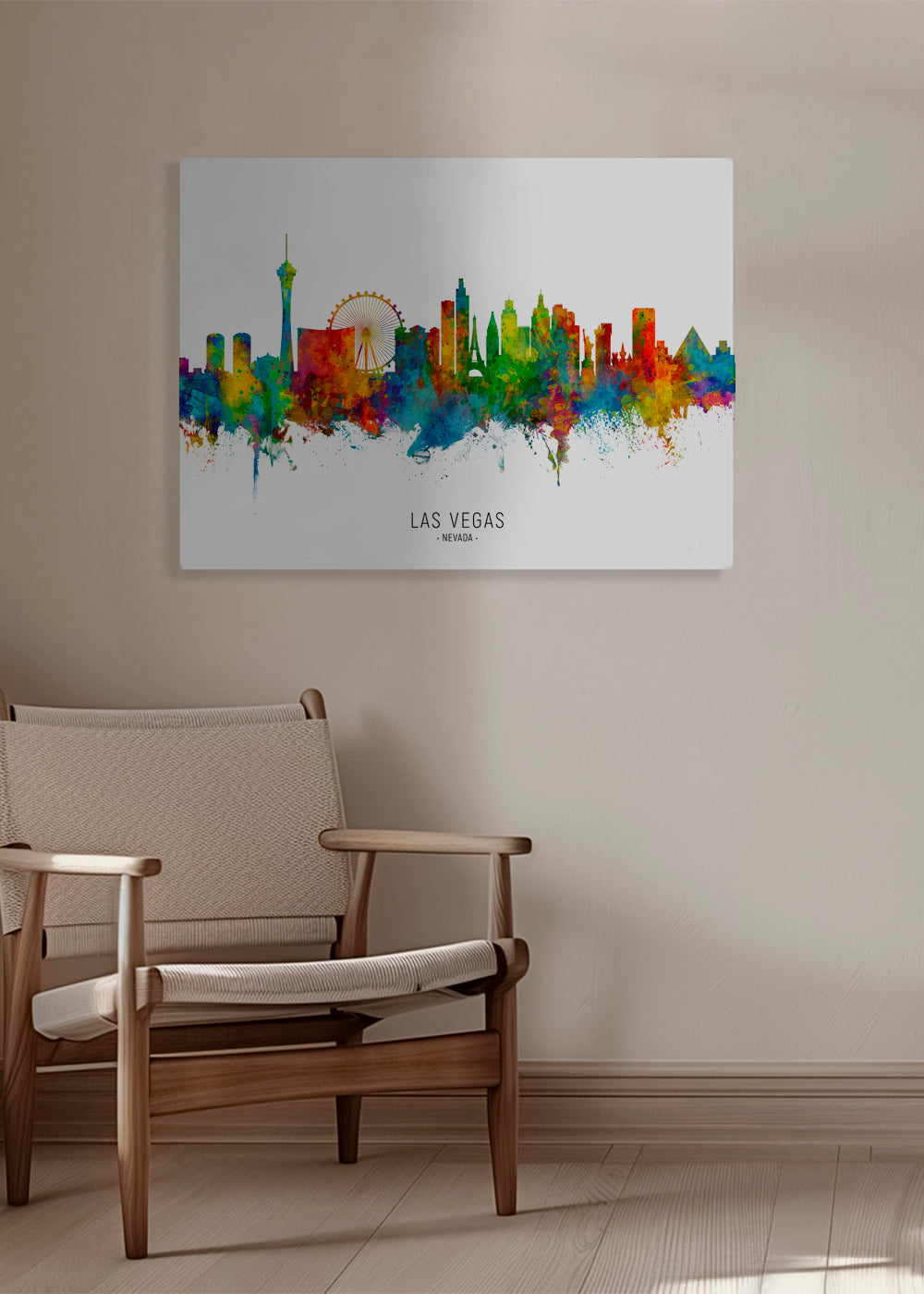 Plakat skyline Las Vegas w akwareli