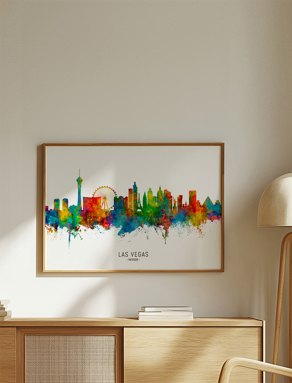 Plakat skyline Las Vegas w akwareli