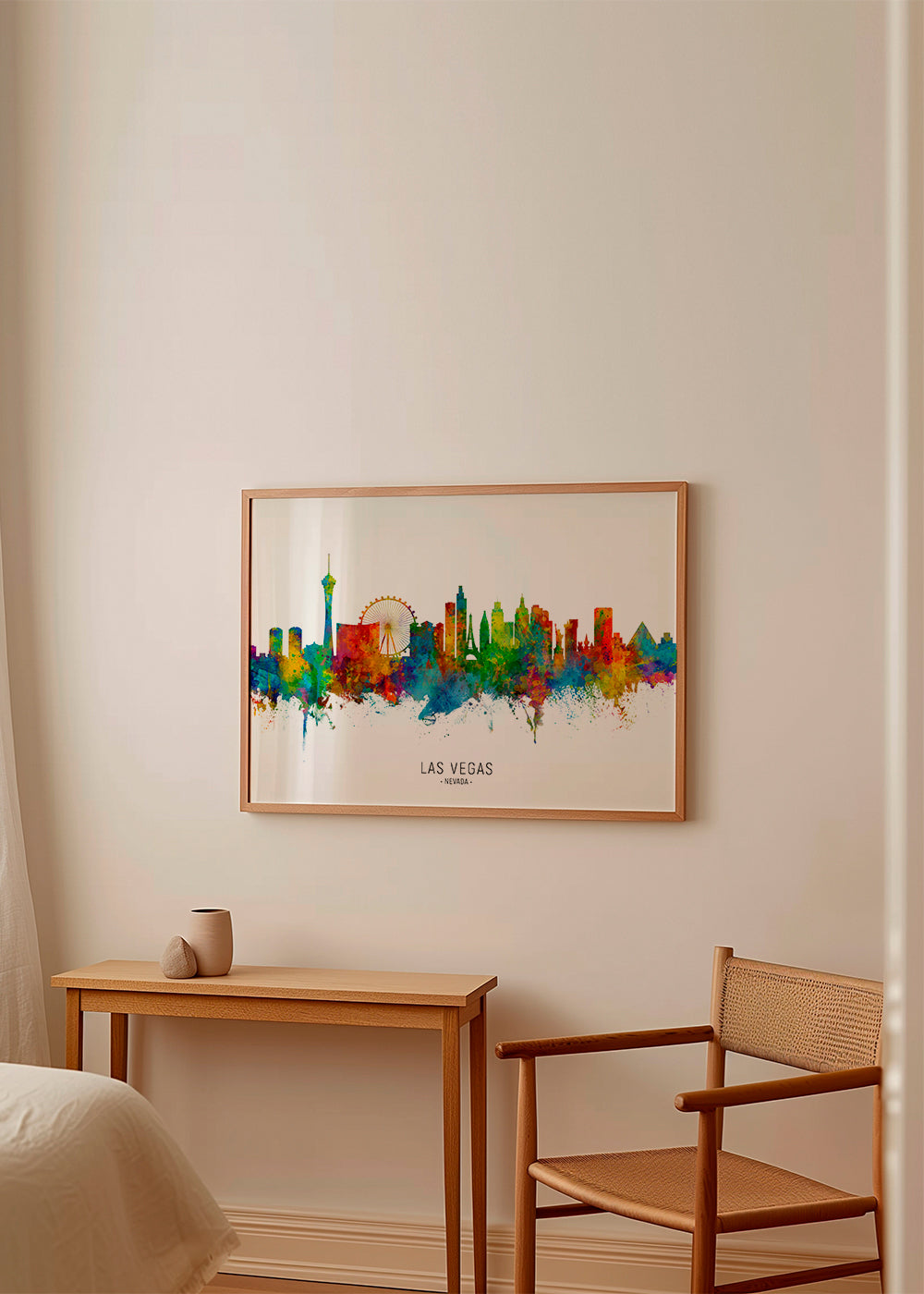 Plakat skyline Las Vegas w akwareli