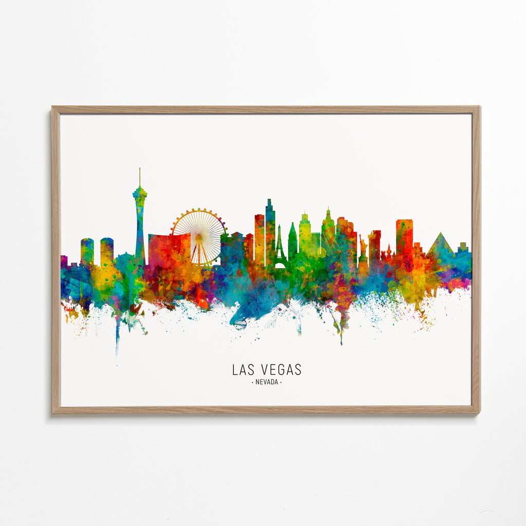 Plakat skyline Las Vegas w akwareli