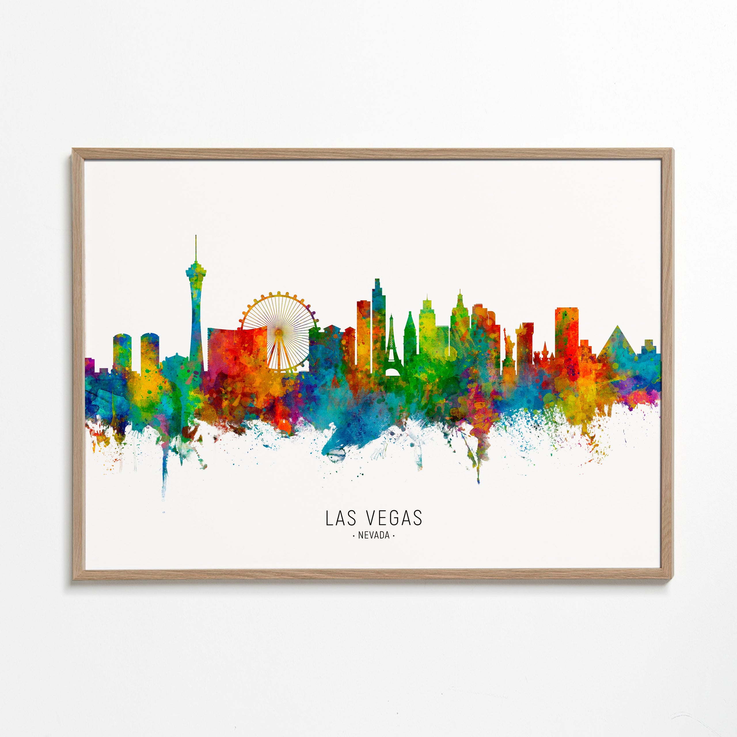 Plakat skyline Las Vegas w akwareli