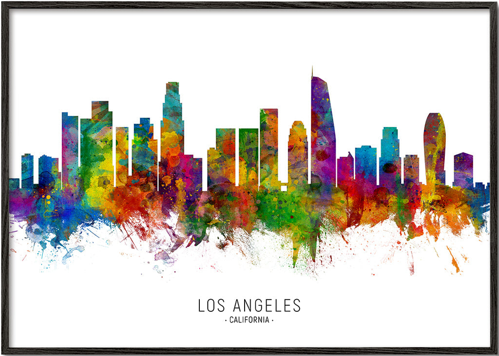 Plakat podróżniczy: Kolorowy skyline Los Angeles