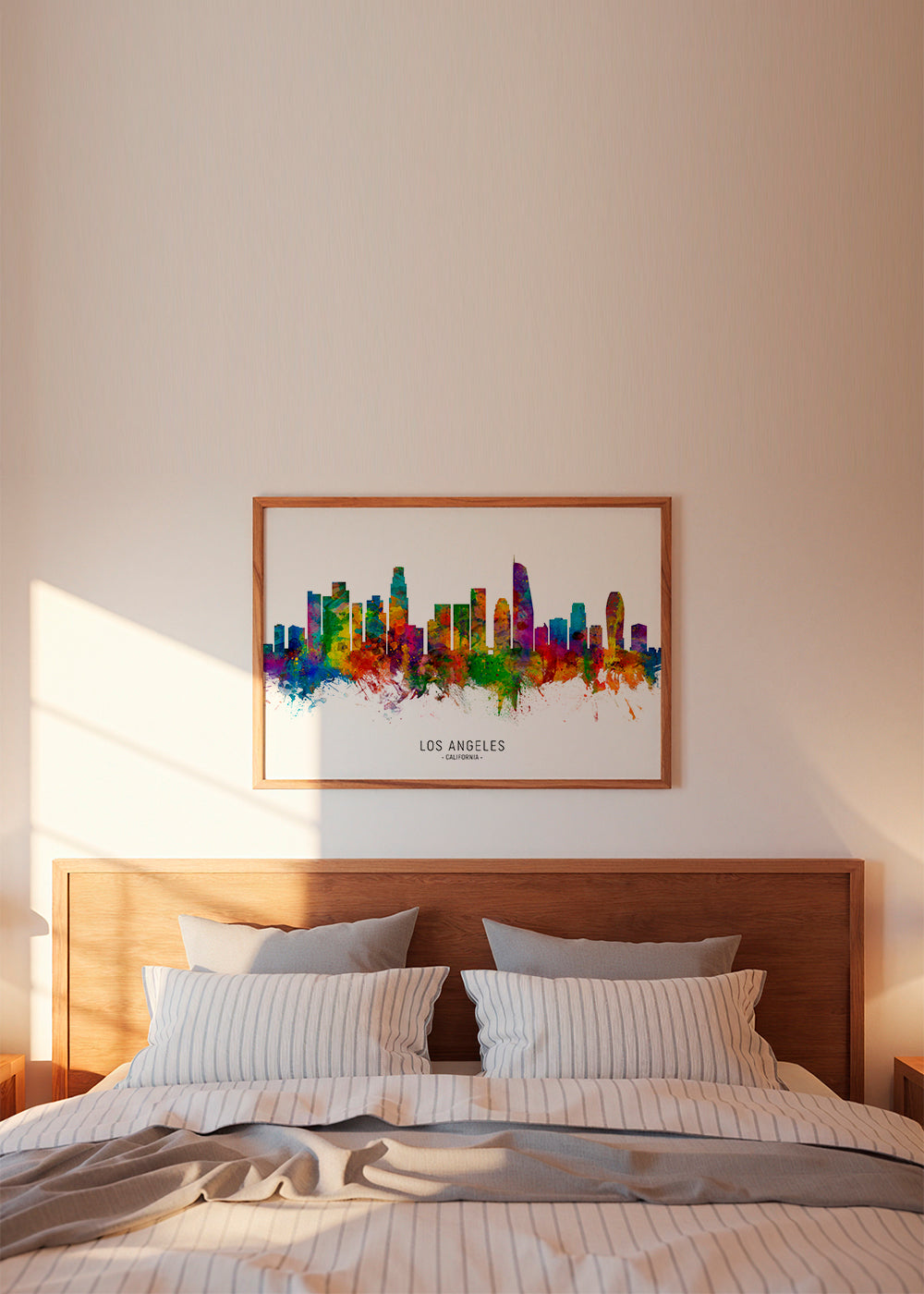Plakat podróżniczy: Kolorowy skyline Los Angeles