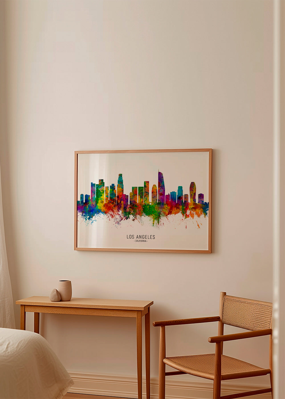 Plakat podróżniczy: Kolorowy skyline Los Angeles