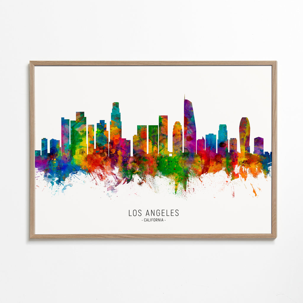 Plakat podróżniczy: Kolorowy skyline Los Angeles