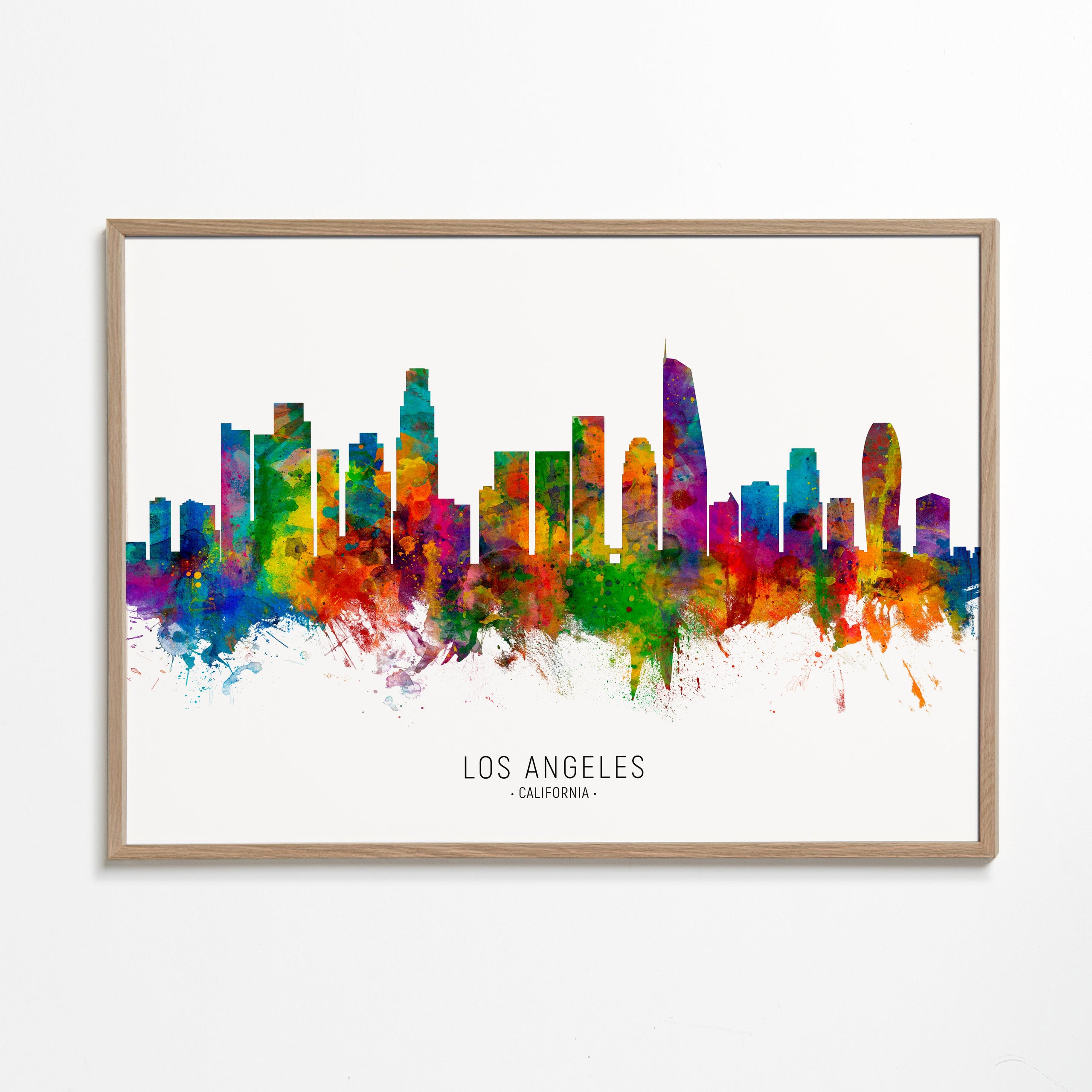 Plakat podróżniczy: Kolorowy skyline Los Angeles