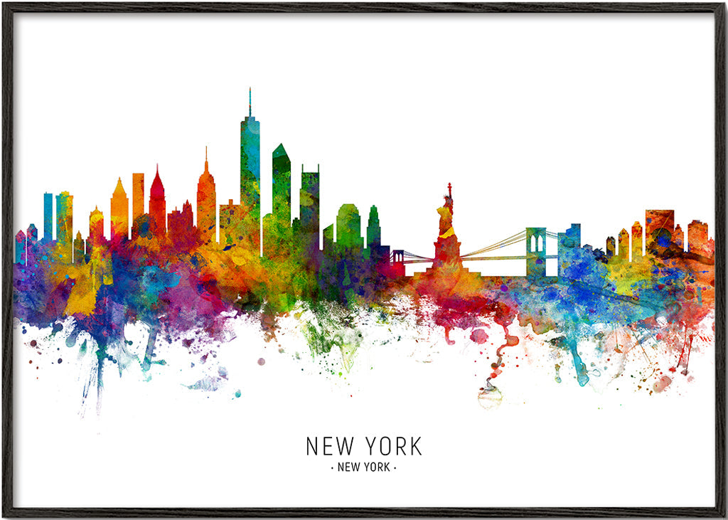 Plakat podróżniczy: New York akwarela