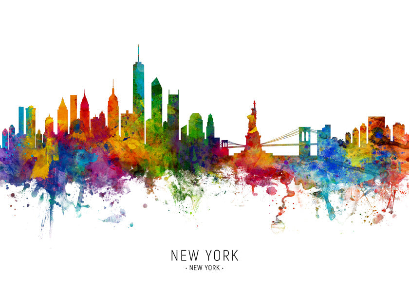 Plakat podróżniczy: New York akwarela