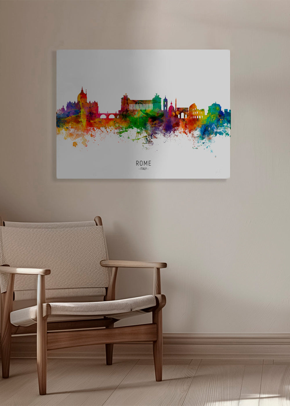 Plakat podróżniczy: Panorama Rzymu akwarela