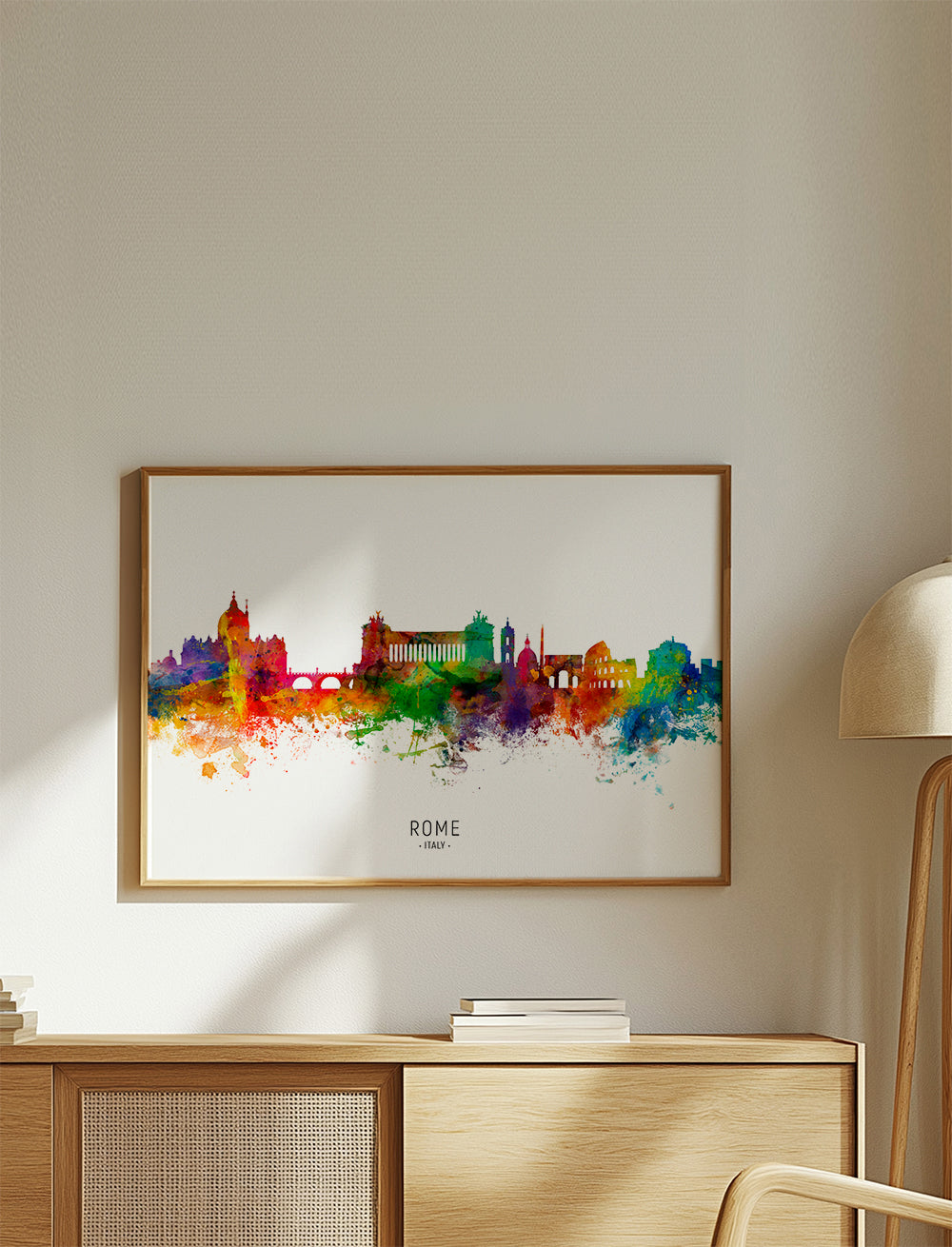 Plakat podróżniczy: Panorama Rzymu akwarela