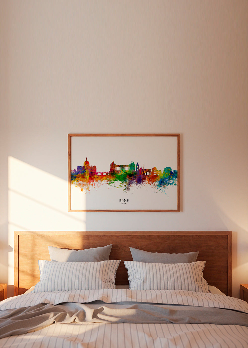 Plakat podróżniczy: Panorama Rzymu akwarela