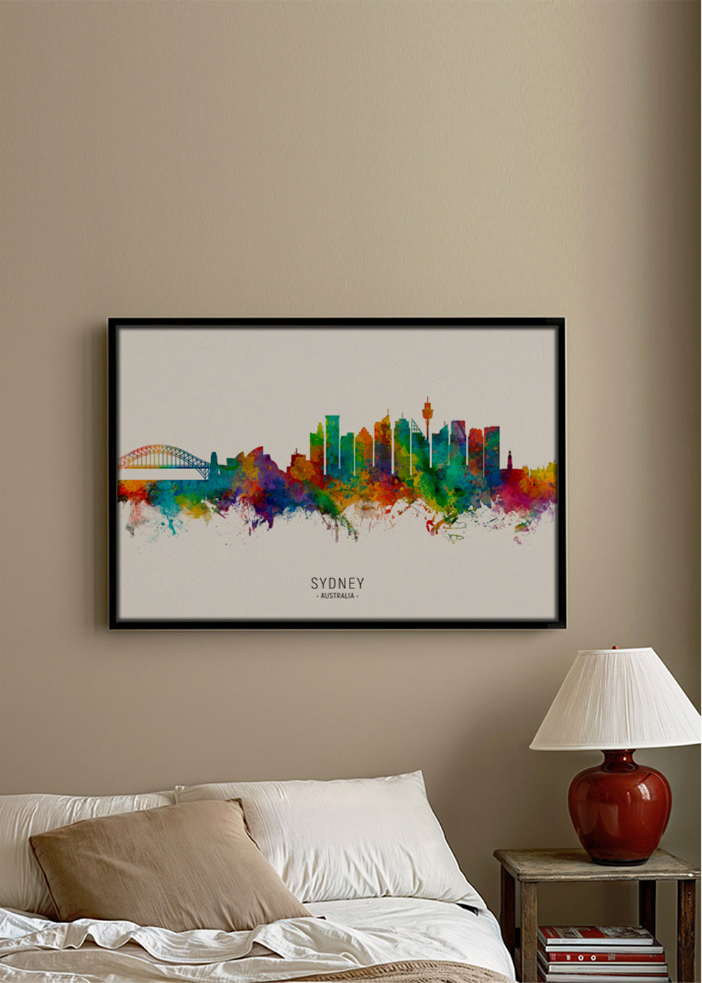 Sztuka do kuchni: Sydney skyline akwarela wielobarwna