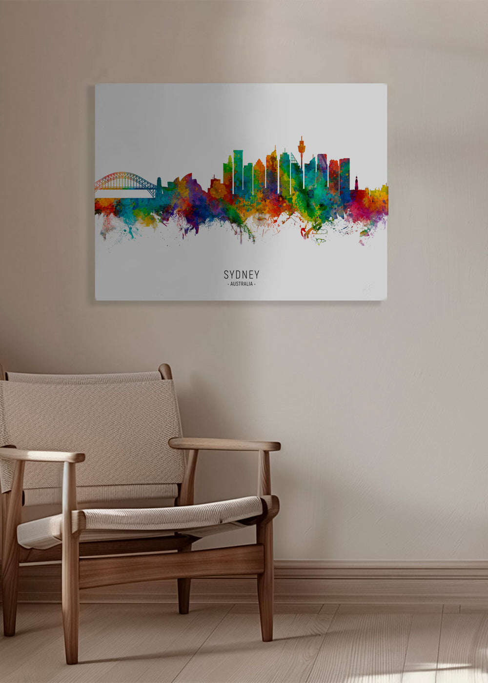 Sztuka do kuchni: Sydney skyline akwarela wielobarwna