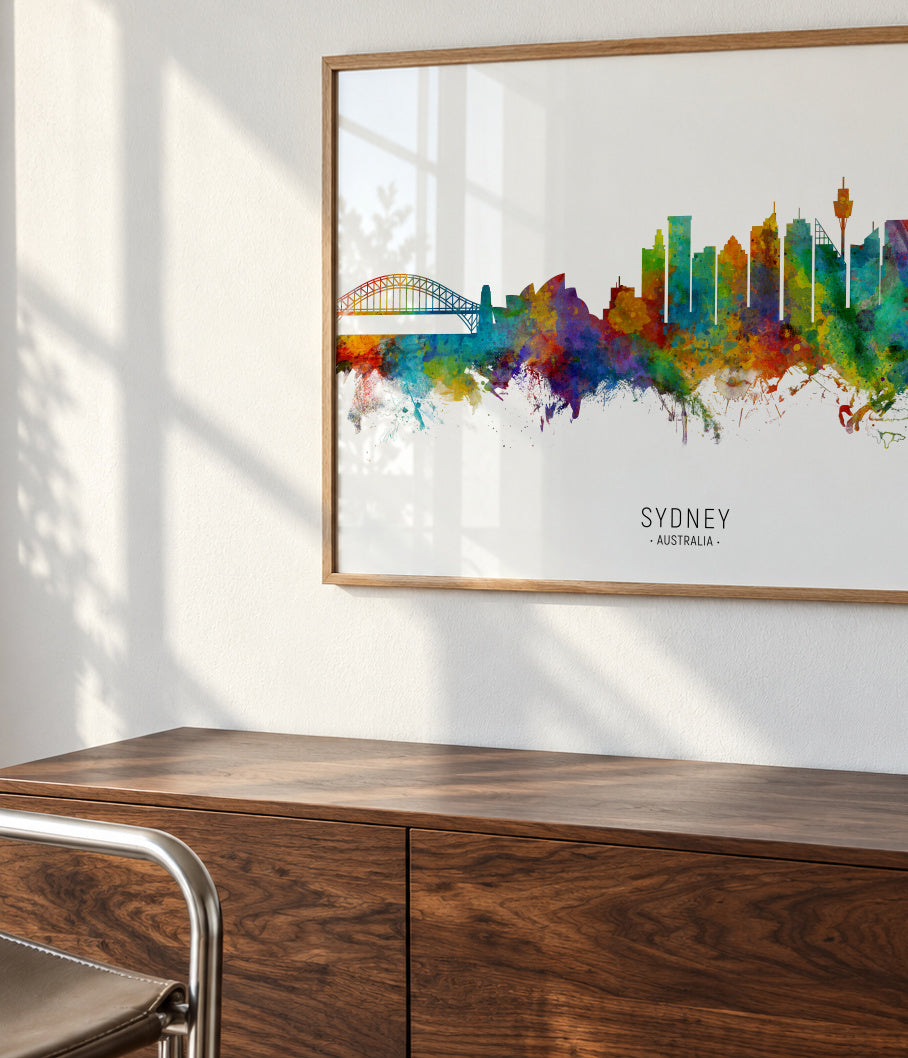 Sydney Skyline multicolor - Framed poster detail