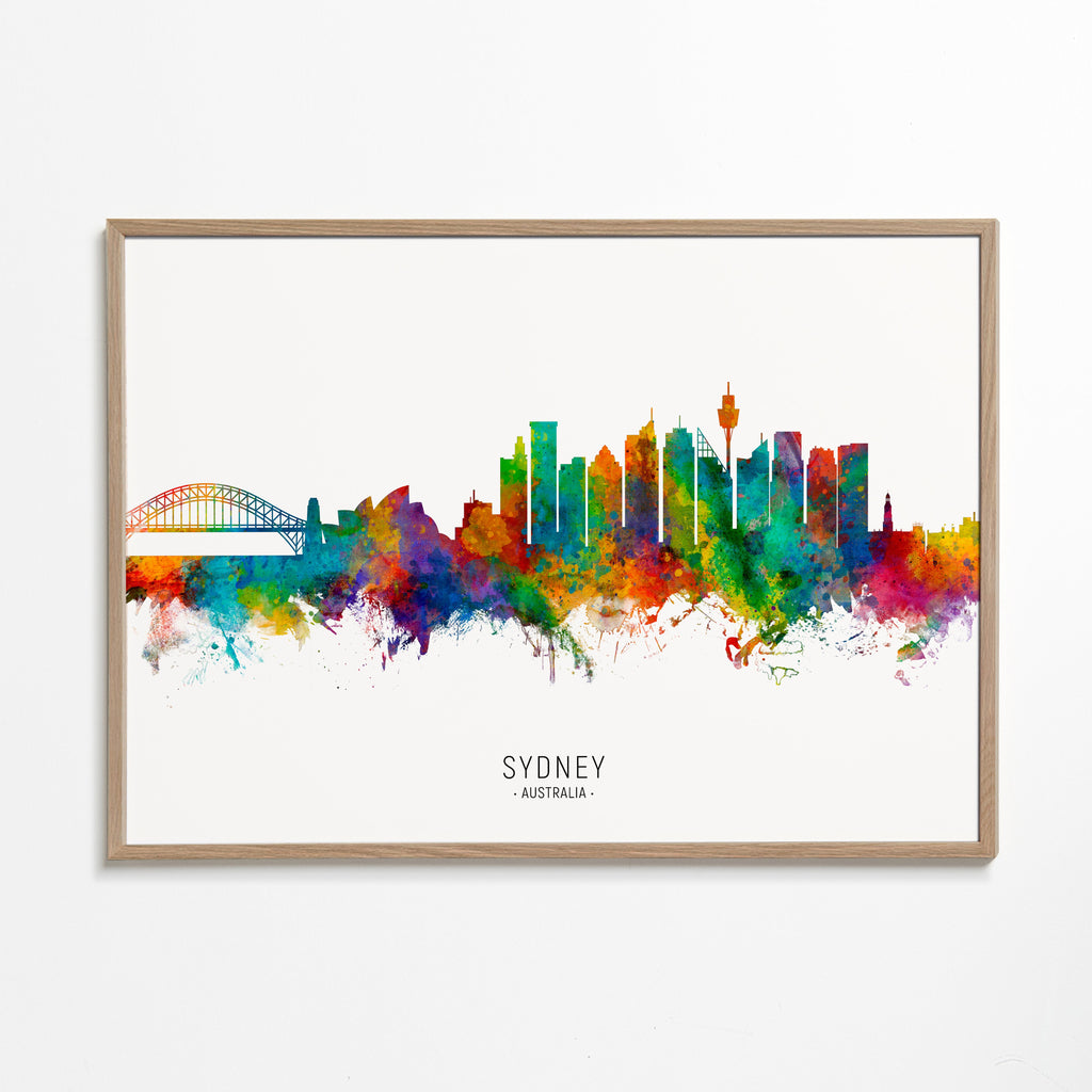 Sztuka do kuchni: Sydney skyline akwarela wielobarwna