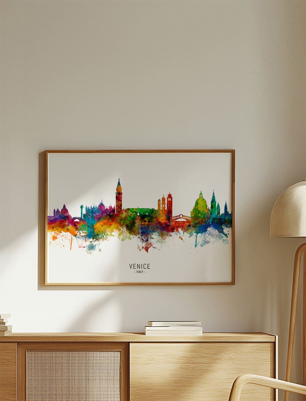Sztuka do kuchni: Wenecja skyline akwarela