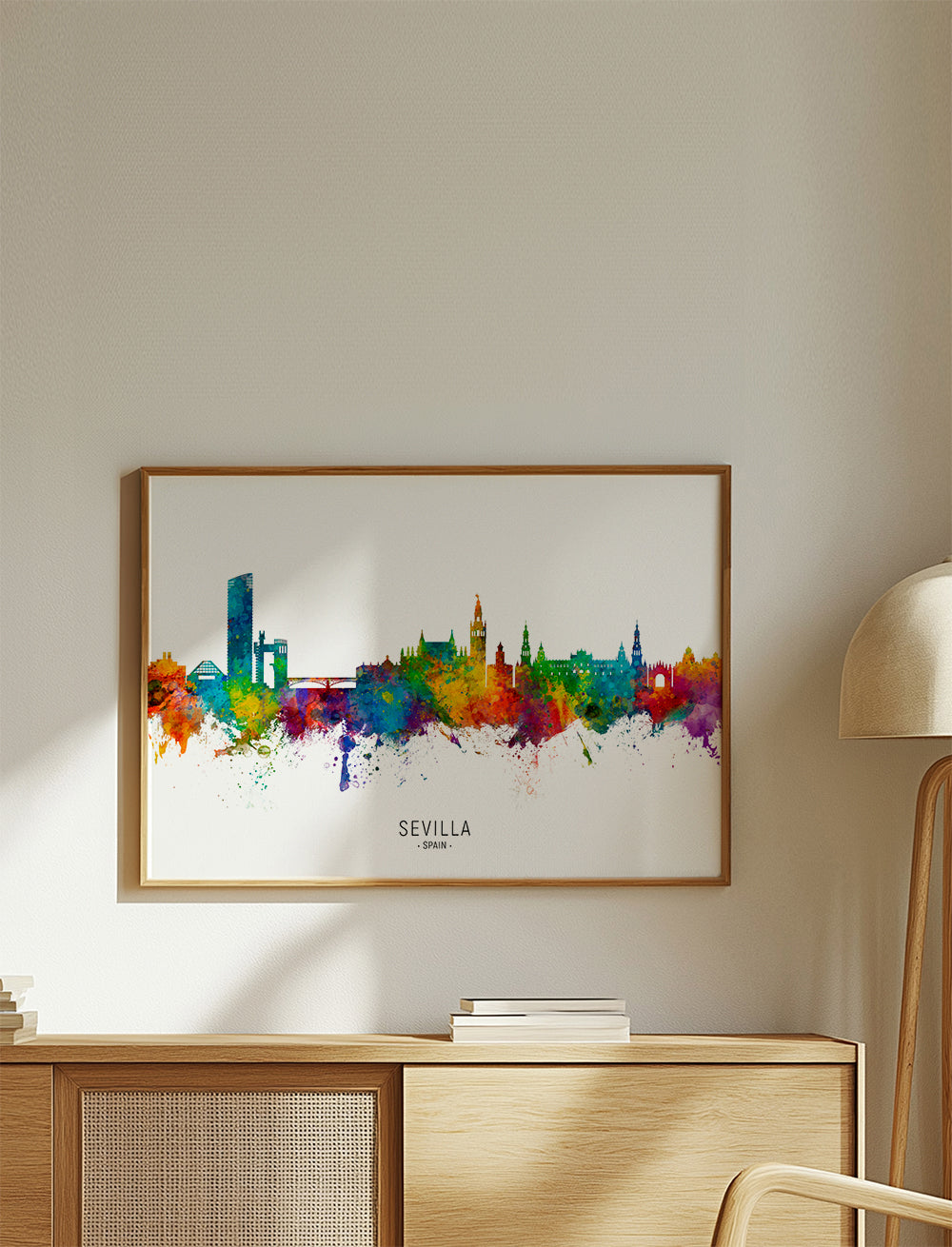 Plakat podróżniczy: Panorama Sewilli akwarela