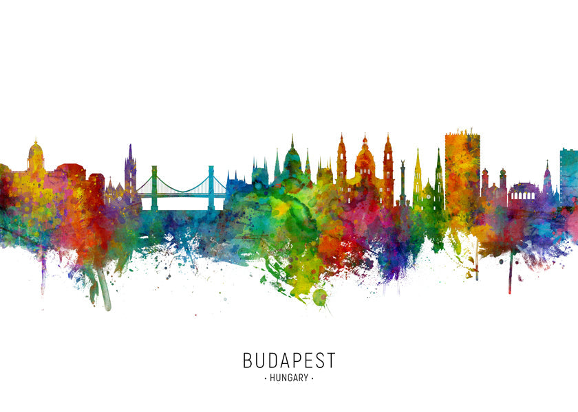 Budapeszt panorama akwarela