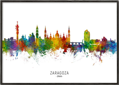Obraz miasta Zaragoza kolorowy skyline