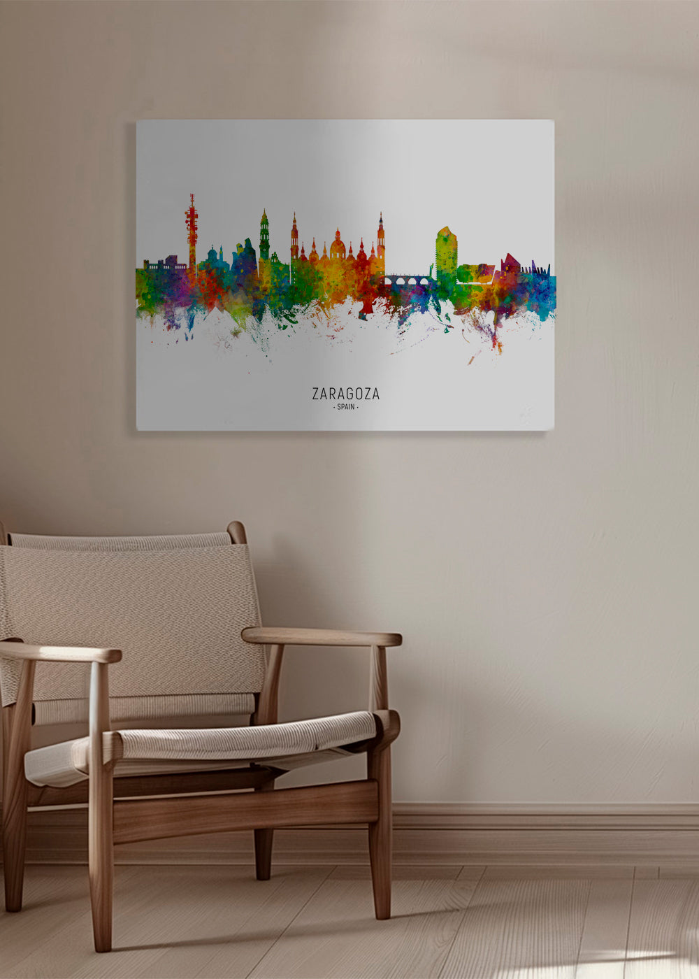Obraz miasta Zaragoza kolorowy skyline