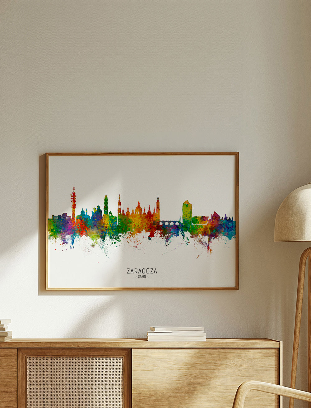 Obraz miasta Zaragoza kolorowy skyline