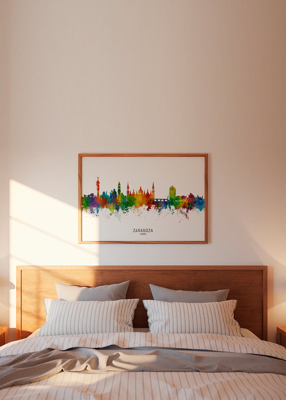 Obraz miasta Zaragoza kolorowy skyline