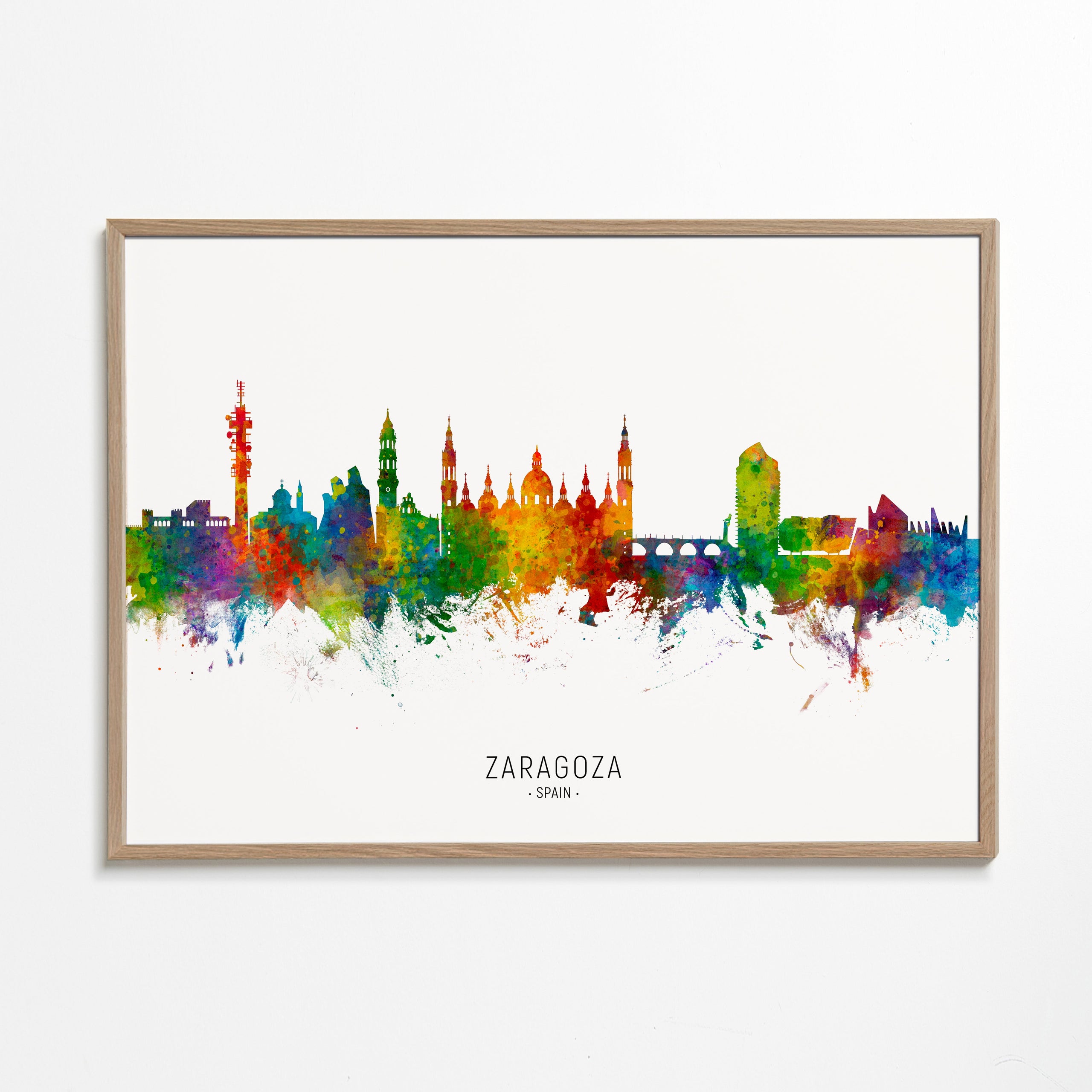 Obraz miasta Zaragoza kolorowy skyline