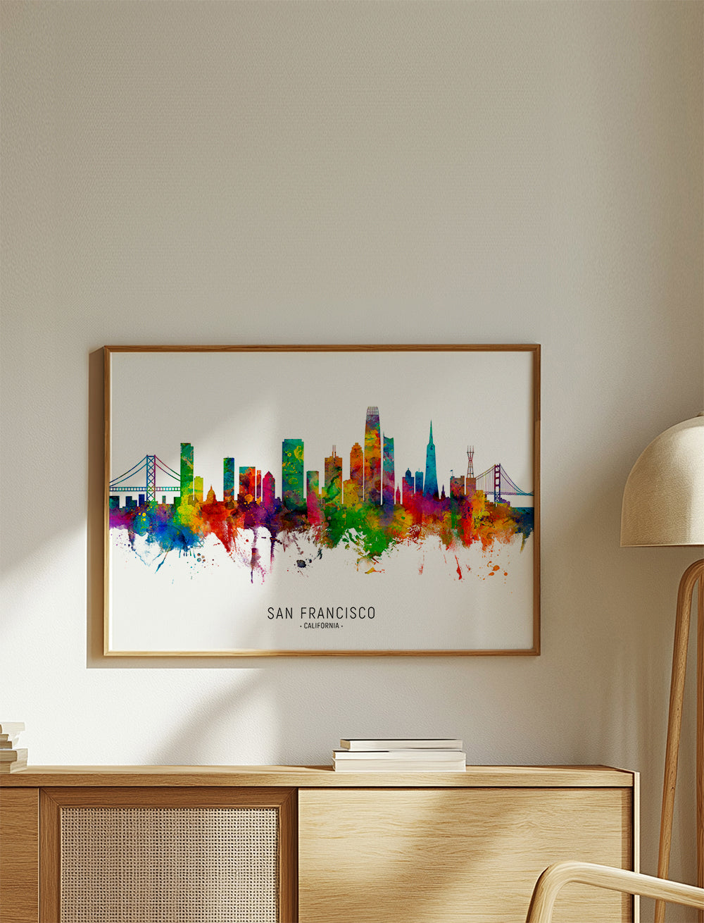 Plakat podróżniczy San Francisco kolorowy skyline
