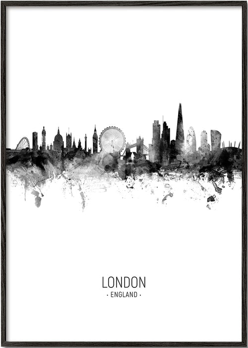 Plakat podróżniczy Londyn skyline w tuszu
