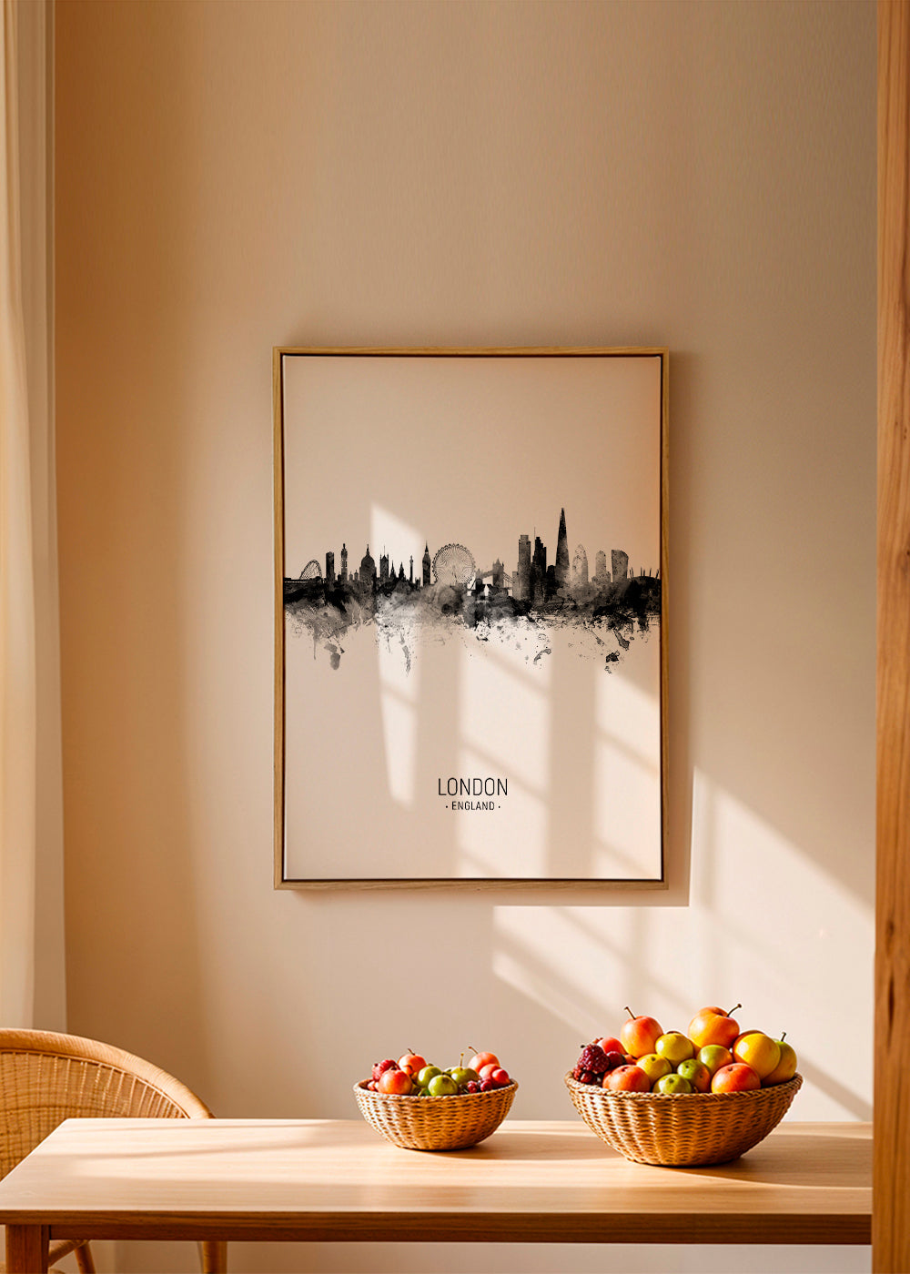 Plakat podróżniczy Londyn skyline w tuszu
