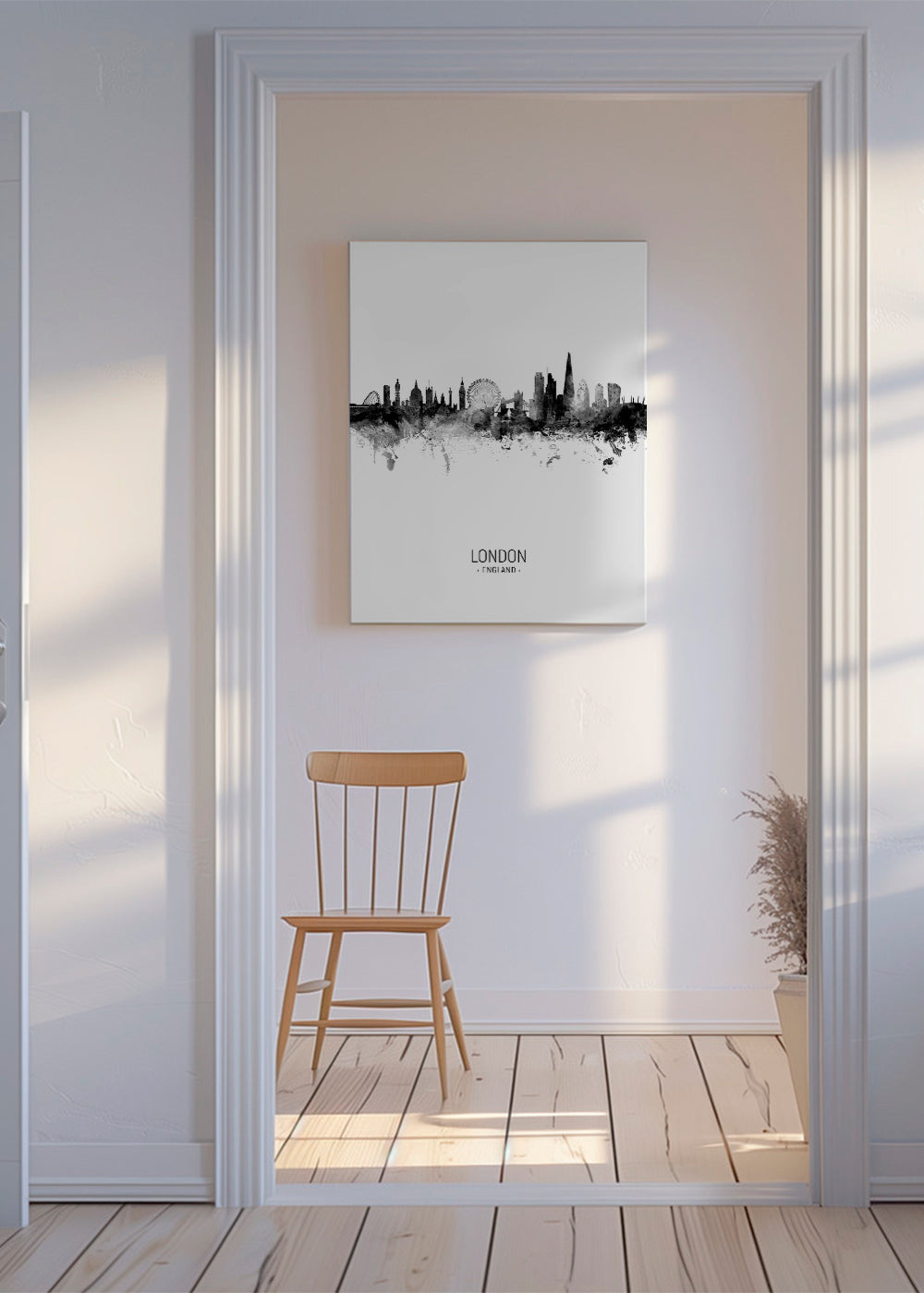 Plakat podróżniczy Londyn skyline w tuszu
