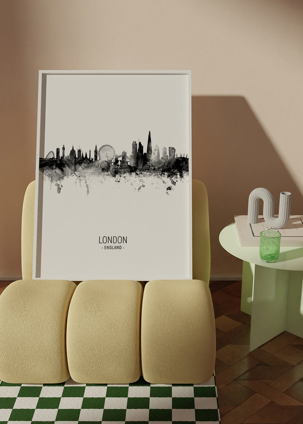Plakat podróżniczy Londyn skyline w tuszu