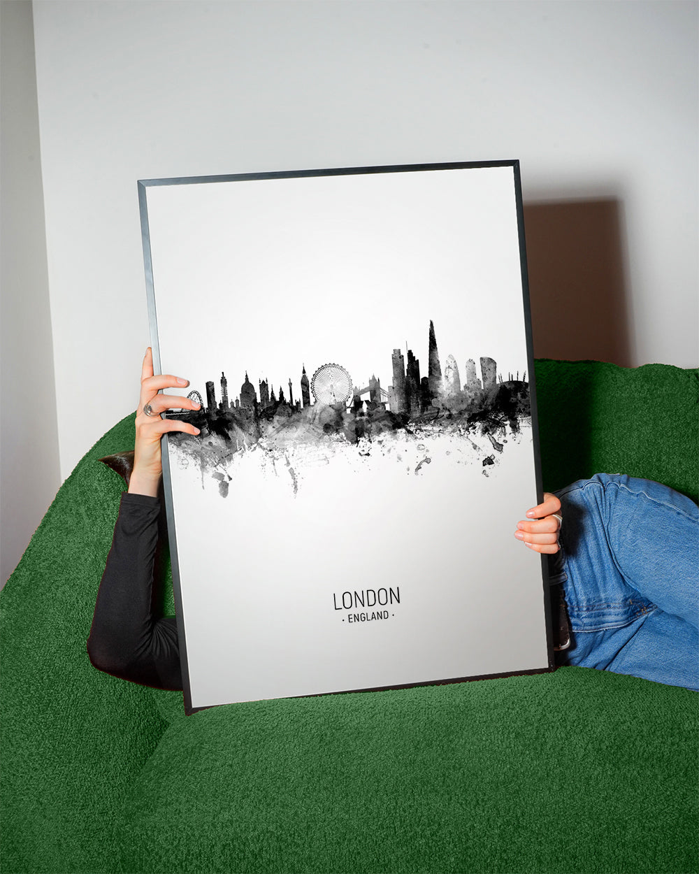 Plakat podróżniczy Londyn skyline w tuszu