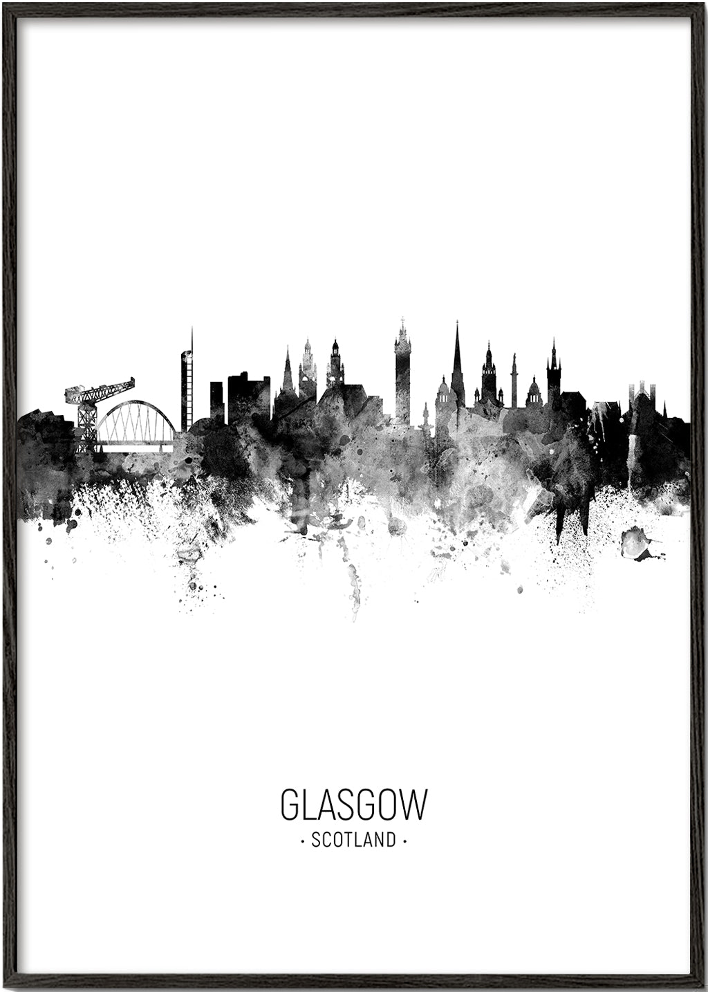 Cuadro de ciudades Glasgow skyline monochromatyczny
