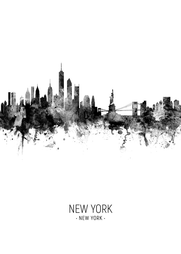 Sztuka do miast: Skyline Nowego Jorku tusz
