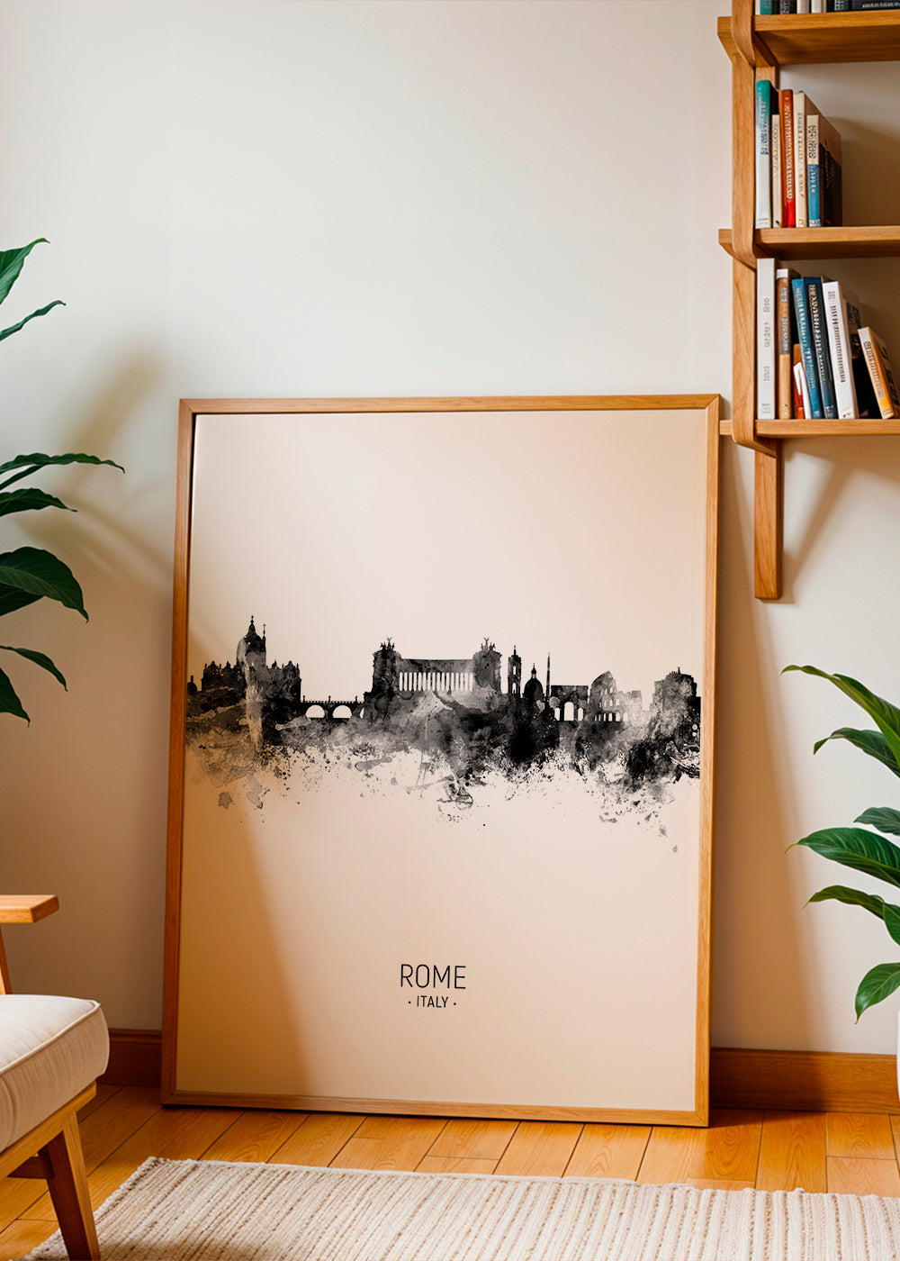 Plakat podróżniczy Panorama Rzymu w tuszu