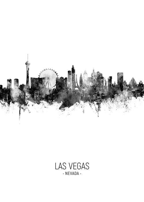 Plakat podróżniczy Las Vegas czarno-biała panorama