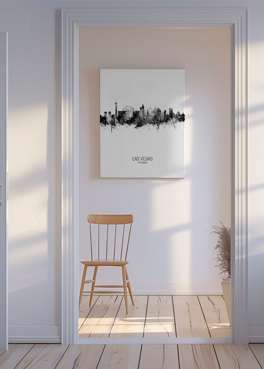 Plakat podróżniczy Las Vegas czarno-biała panorama