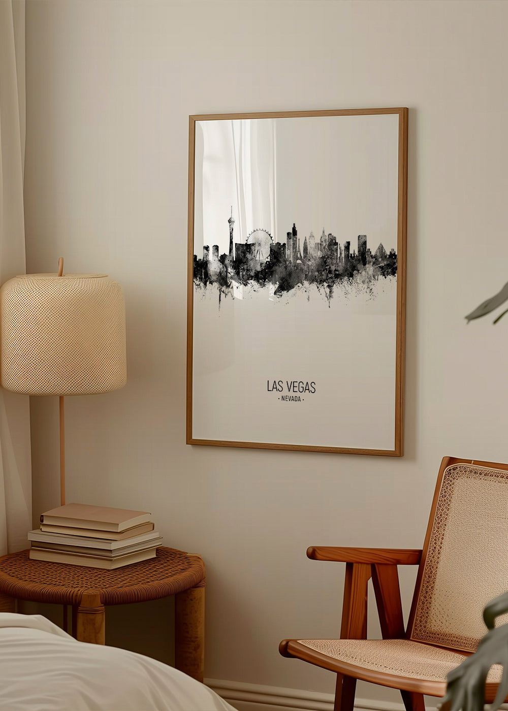 Plakat podróżniczy Las Vegas czarno-biała panorama