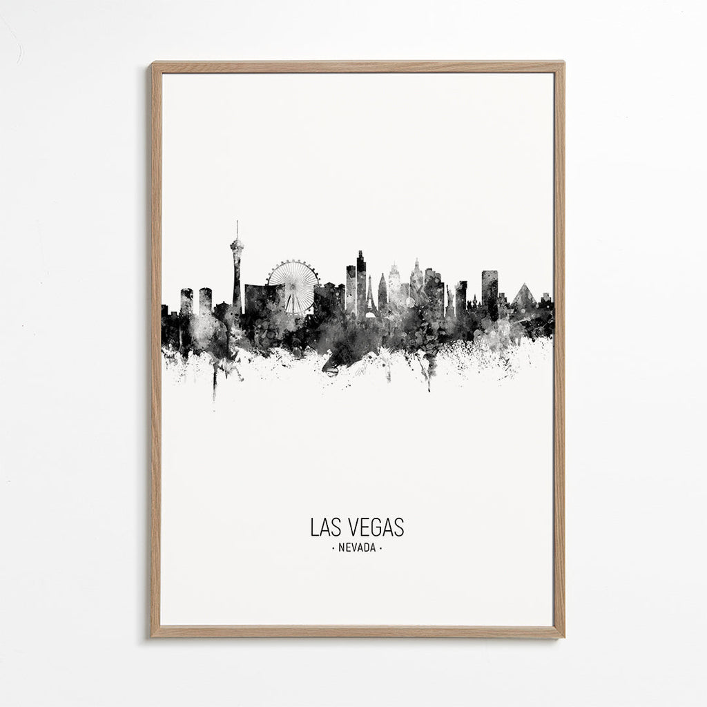Plakat podróżniczy Las Vegas czarno-biała panorama