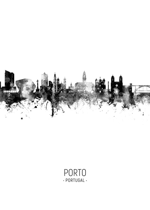 Sztuka miasta: panorama Porto w tuszu