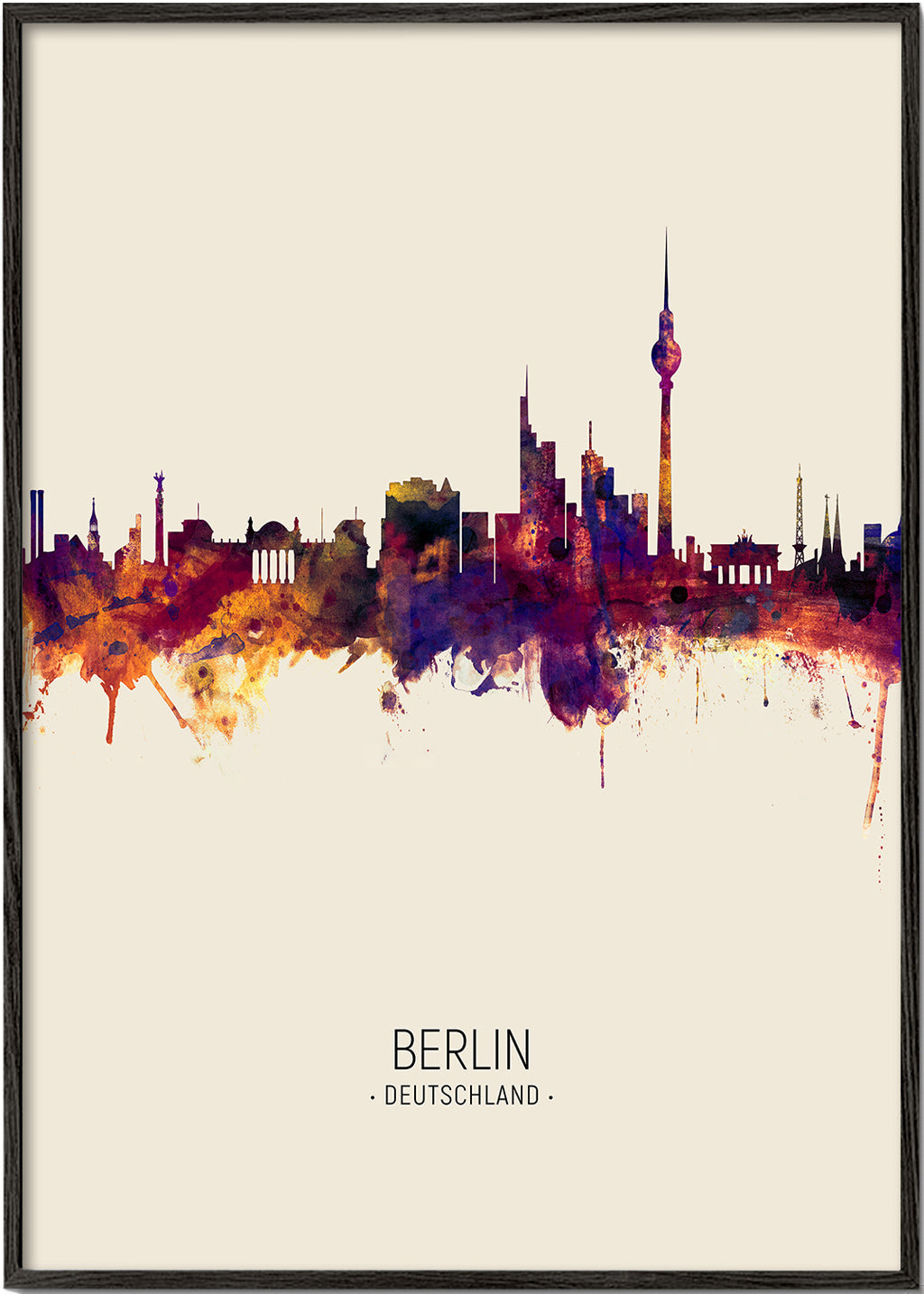 Plakat miasta Berlin akwarela
