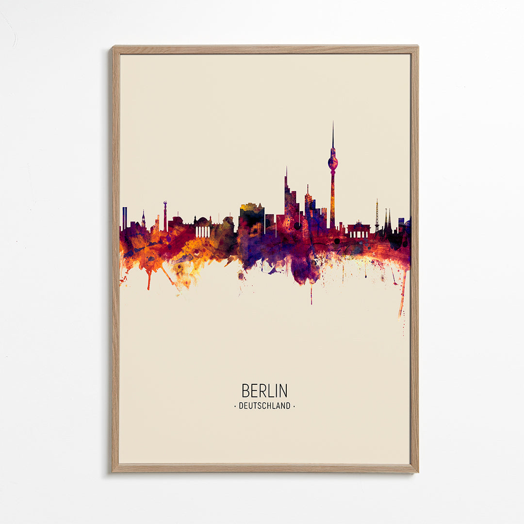 Plakat miasta Berlin akwarela