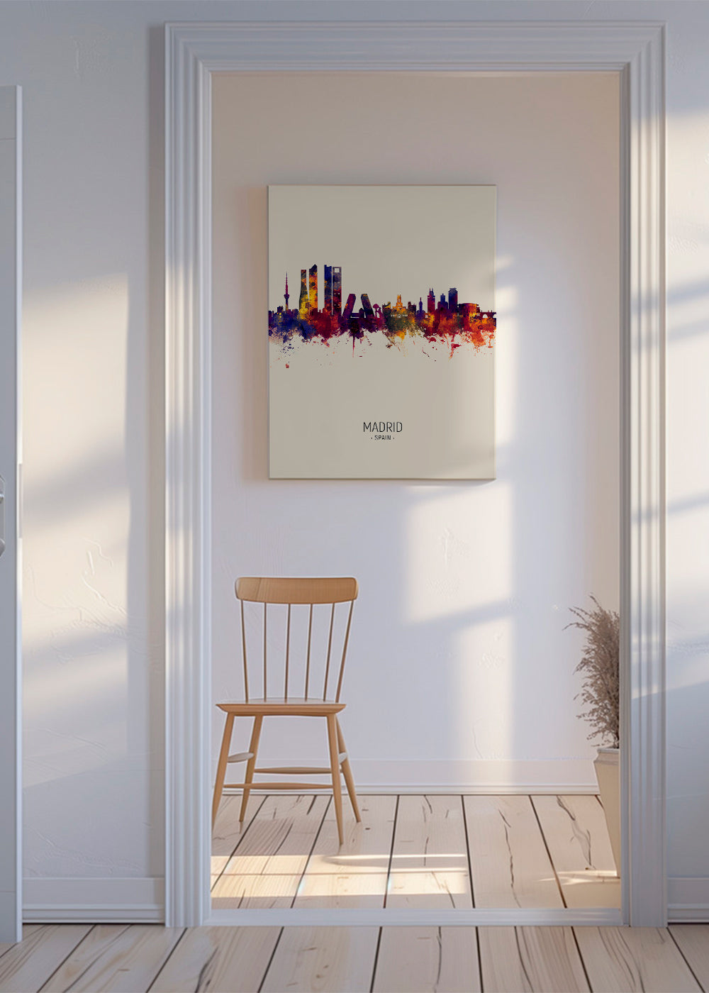 Sztuka miasta: Madryt skyline akwarela