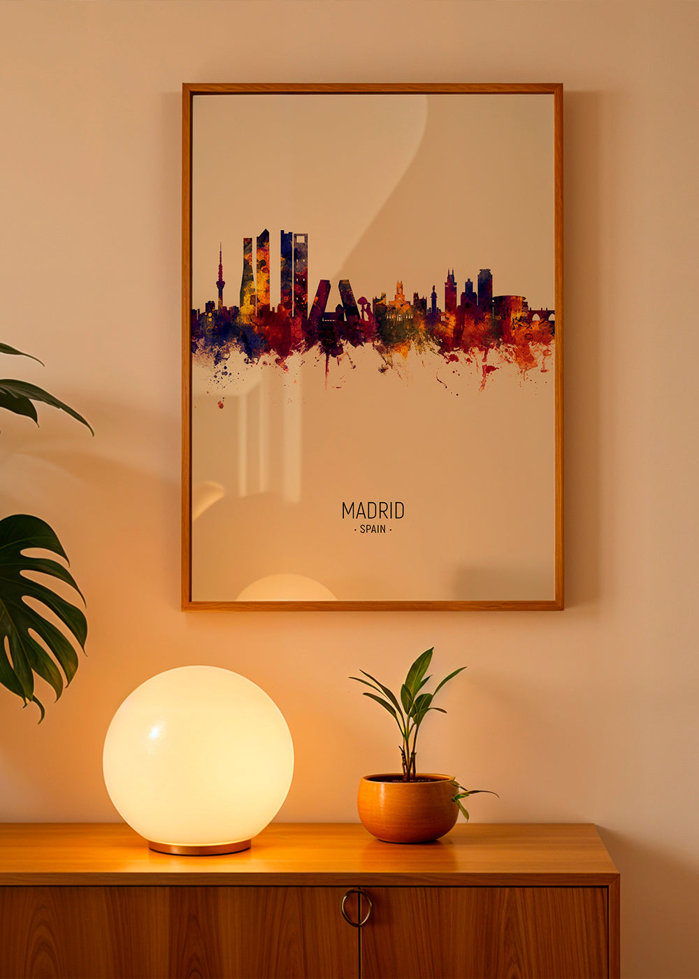 Sztuka miasta: Madryt skyline akwarela