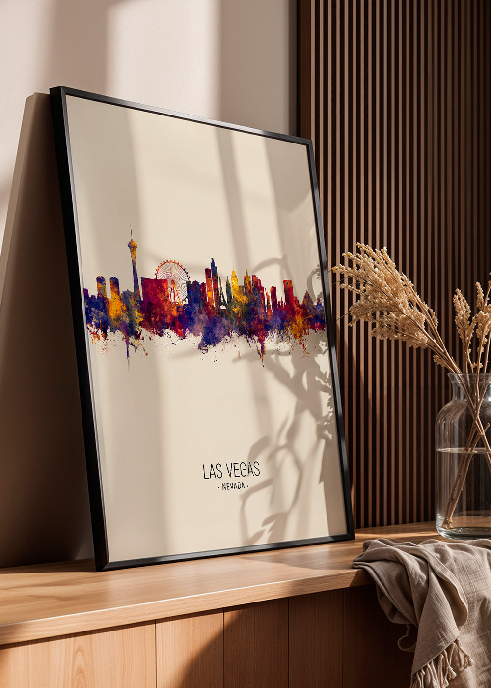 Plakat miasta Las Vegas akwarela