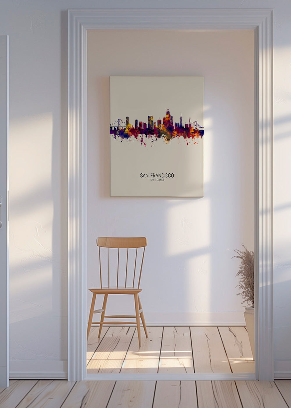 Plakat miasta San Francisco akwarela