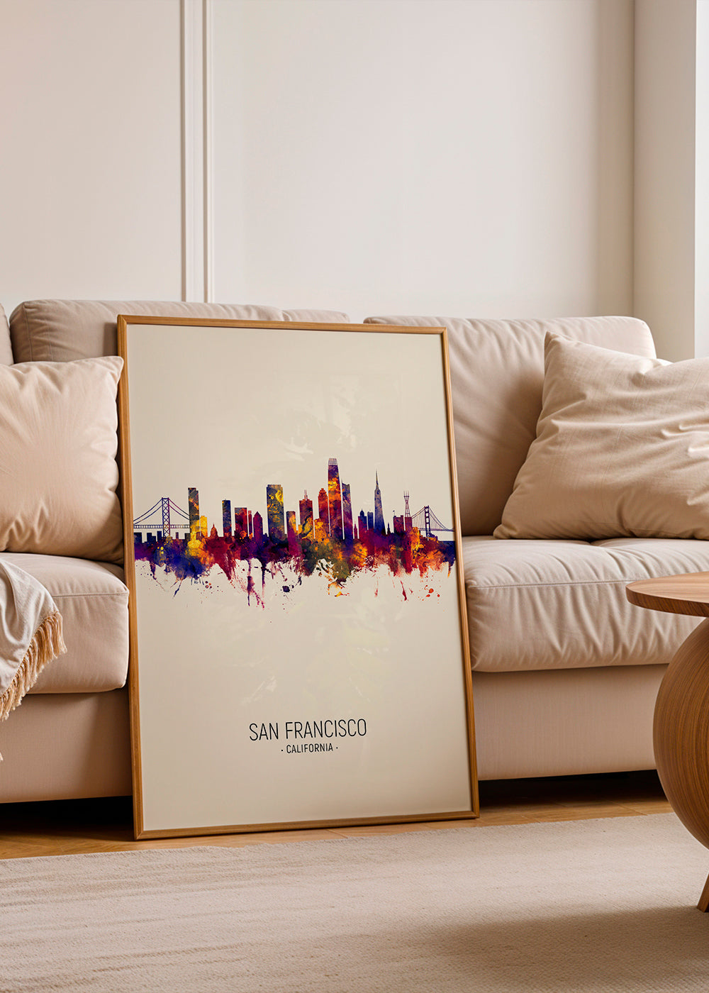 Plakat miasta San Francisco akwarela